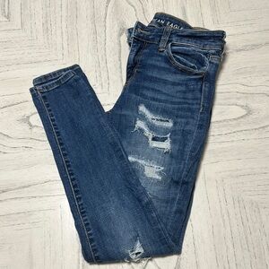 American Eagle Outfitters Women's Dark Blue Skinny Jeans